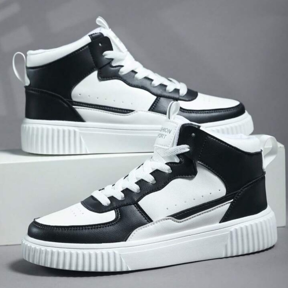 Other - Men Fashion White & Black High top sneakers